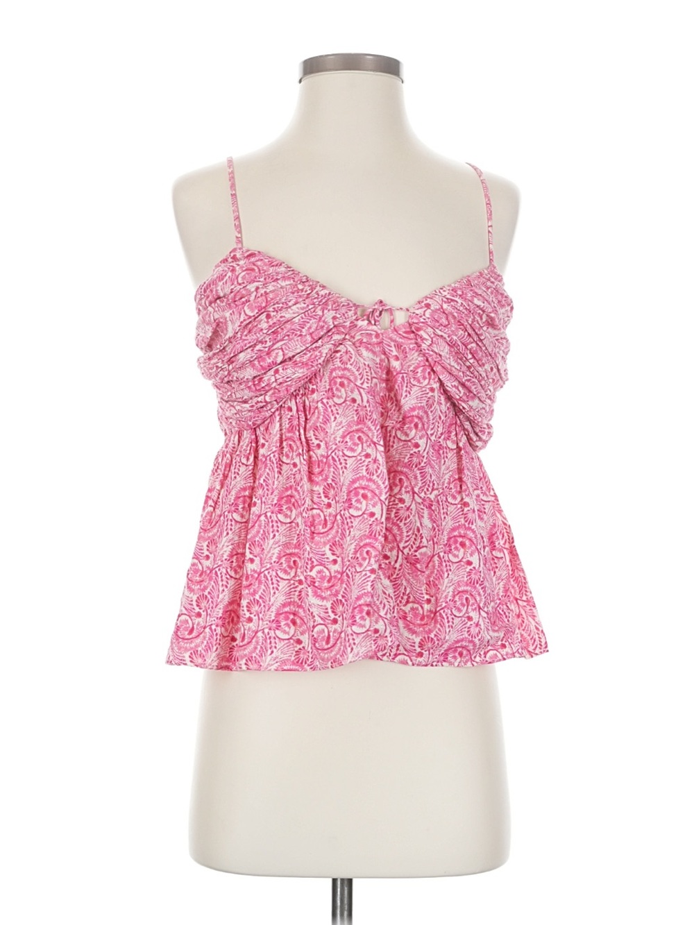 J. Crew Pink Printed Spaghetti-Strap Camisole